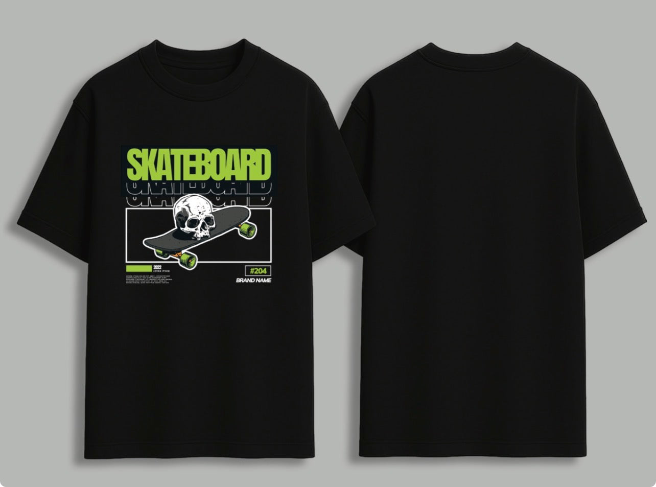 Skateboard Skull Graphic T-Shirt